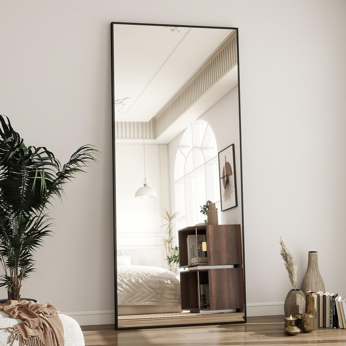 BEAUTYPEAK Full Length Mirror with Stand, 56"x21" Floor Mirror