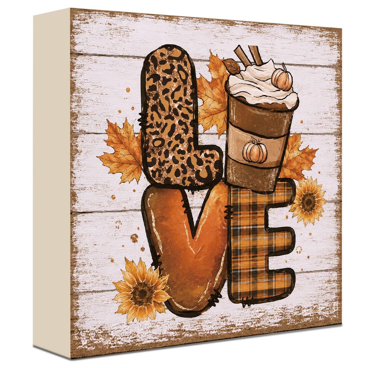 Fall Decorations for Home Football Pumpkin Wood Sign Fall Wall Shelf Decor