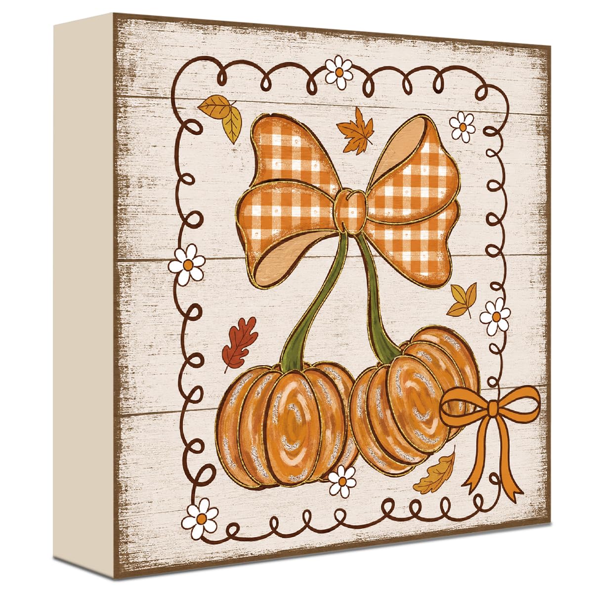 Fall Decorations for Home Football Pumpkin Wood Sign Fall Wall Shelf Decor