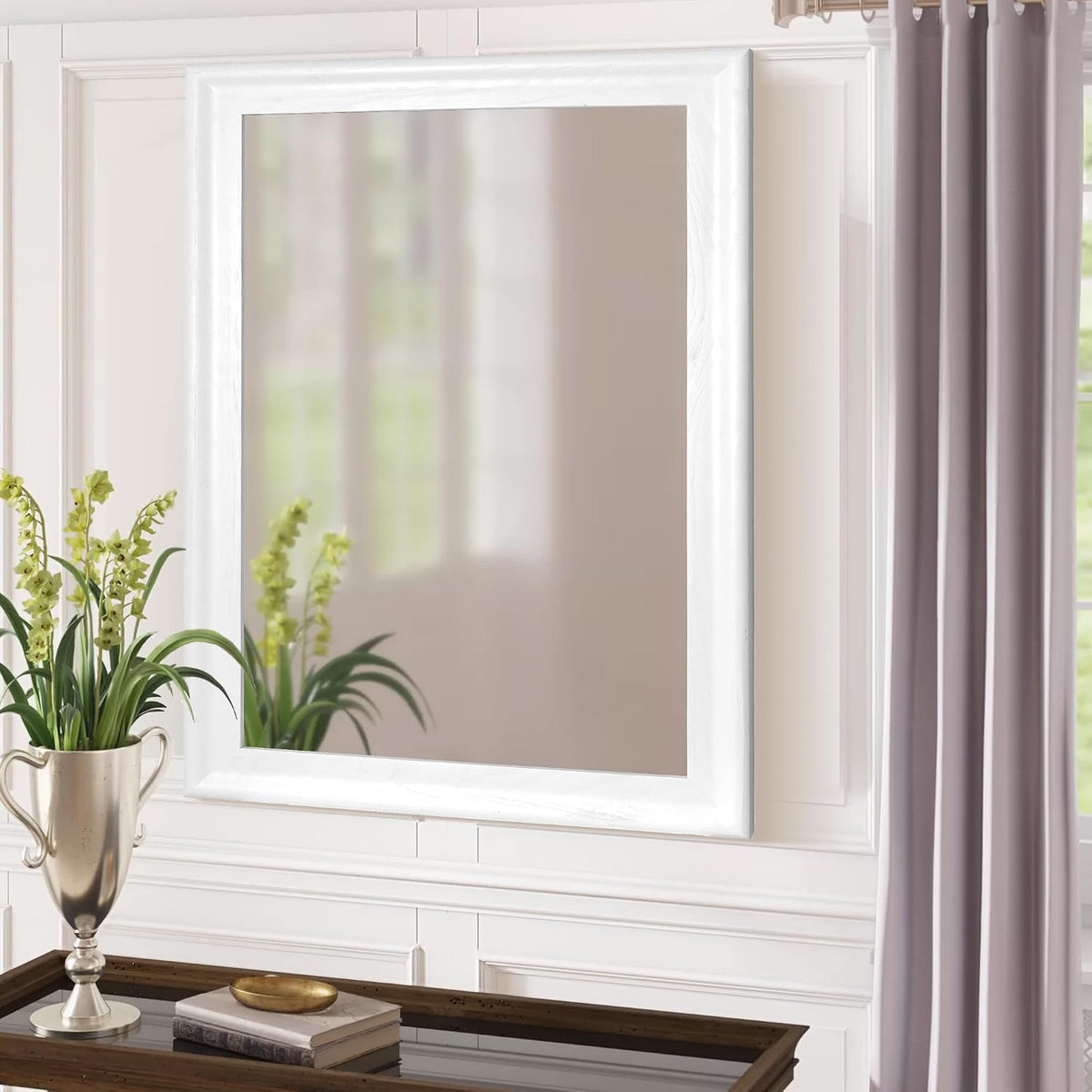 White Wall Mirror for Bathroom,Rectangle Large 30 x 40 inch Vanity Mirrors