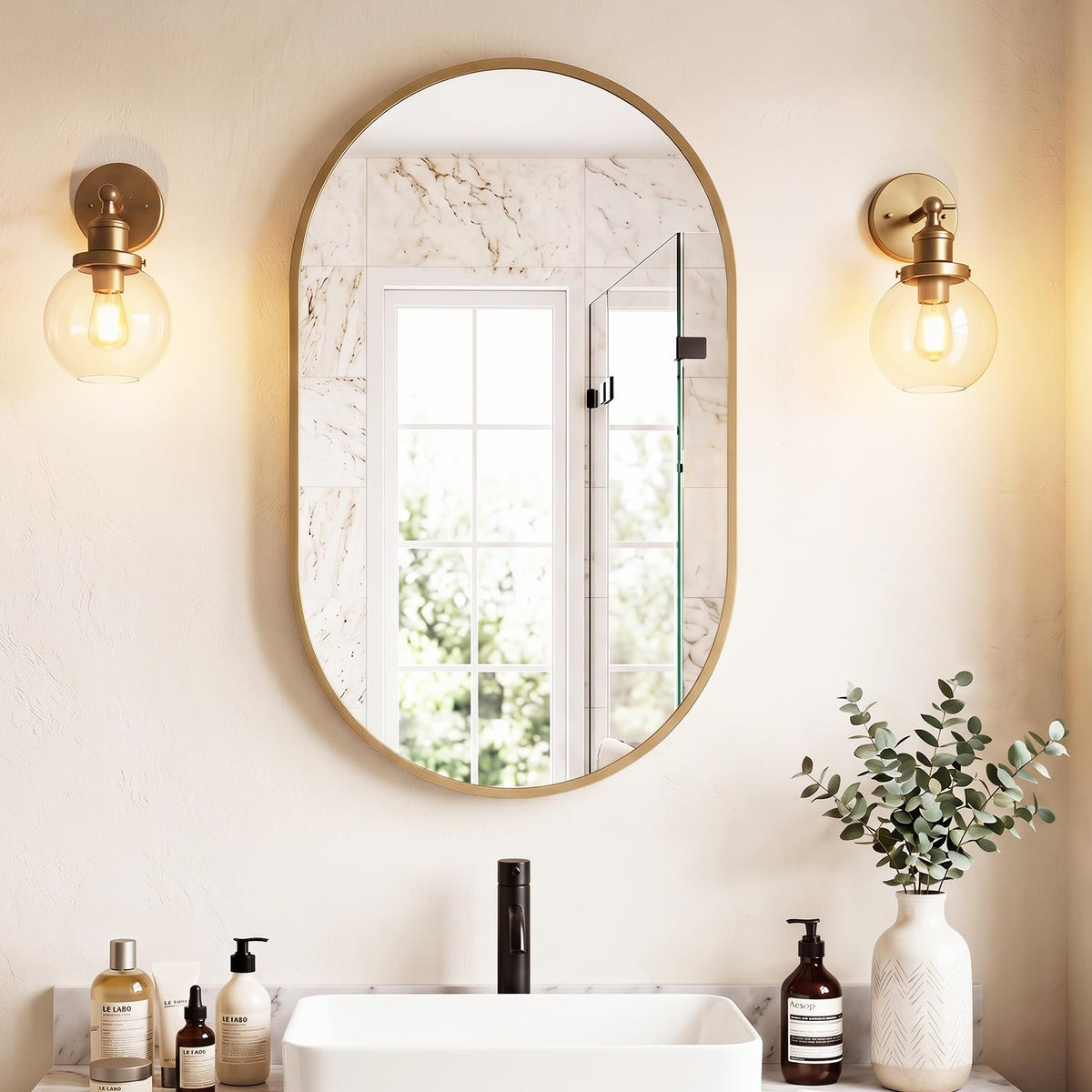 Sweetcrispy Bathroom Mirror 40x30 Inch, Vanity Mirror for Wall