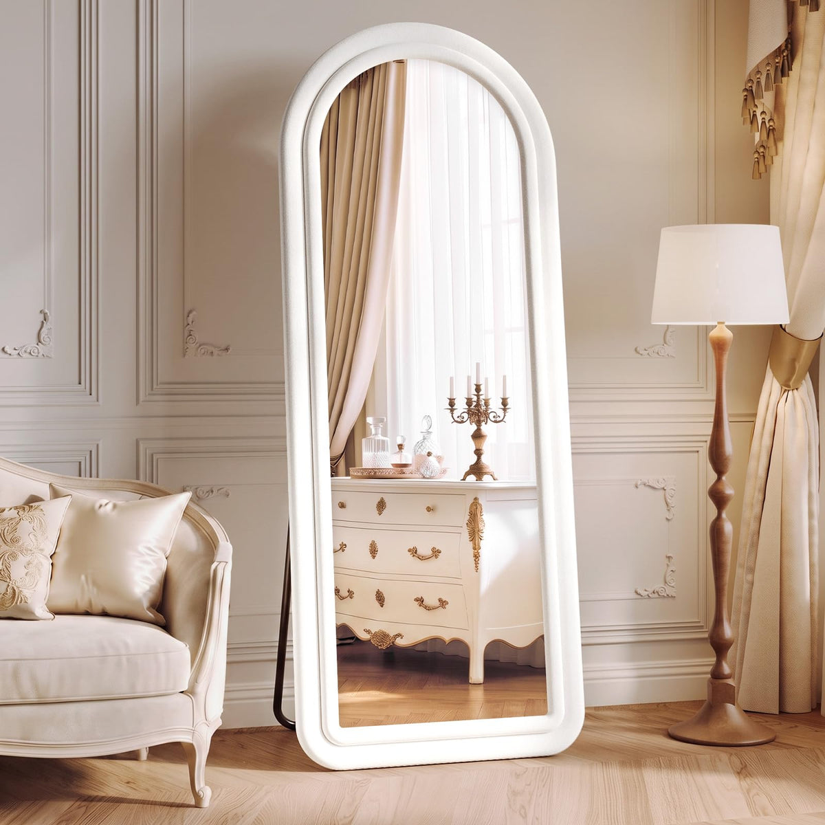 Koonmi 71“x32” Wavy Mirror Full Length, Flannel Full Body Mirror