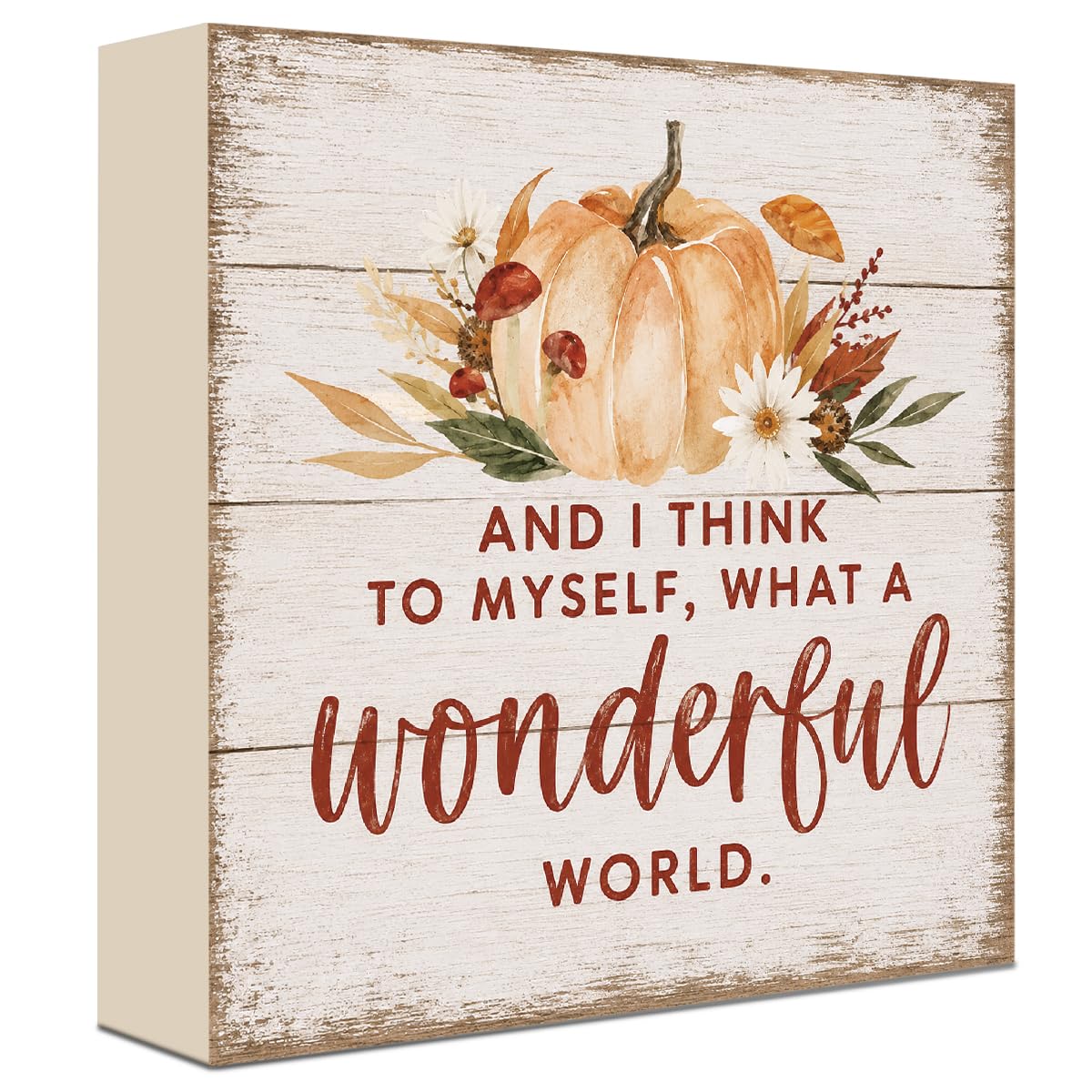 Fall Decorations for Home Football Pumpkin Wood Sign Fall Wall Shelf Decor