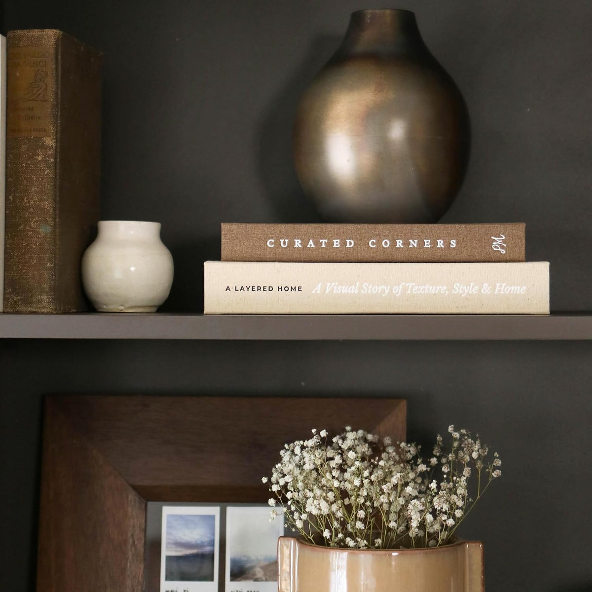 Decorative Books for Home Decor - 2 Linen Fake Books for Decorating Shelf