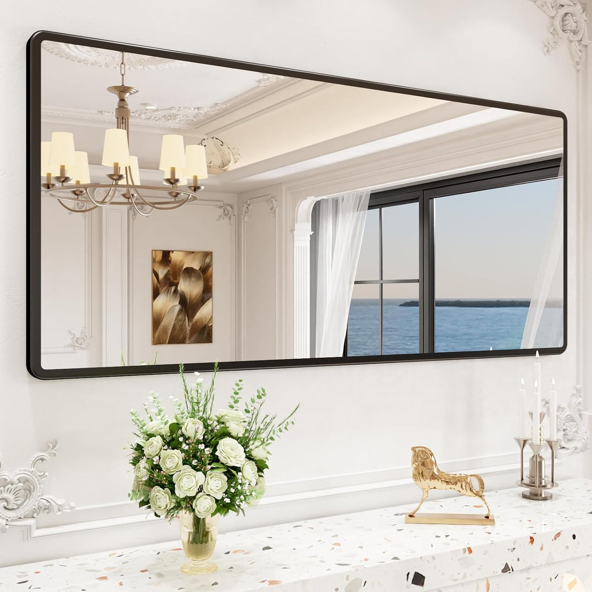 pertetey 56 x 16 in Home Gym Mirrors, Frameless, 2-Pack