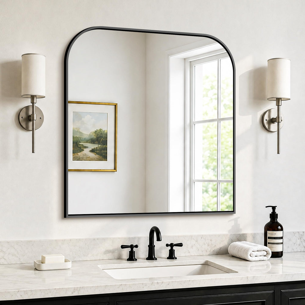 FICTOR 2 Pack 36" x 24" Bathroom Vanity Mirror for Over Sink, Black