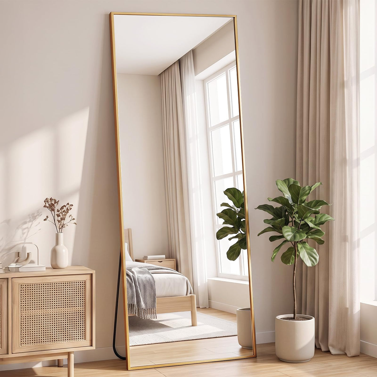 NEWBULIG Full Length Floor Mirror, Body Standing Wall Mirror