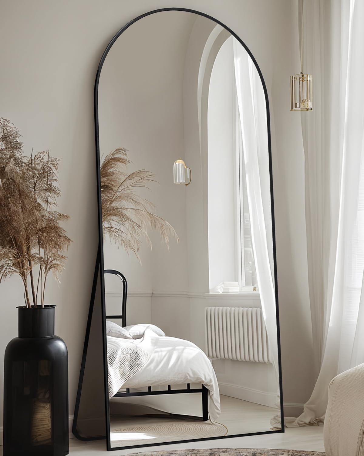 71"x28" Arched Full Length Mirror with Stand,Full Body Floor Mirror