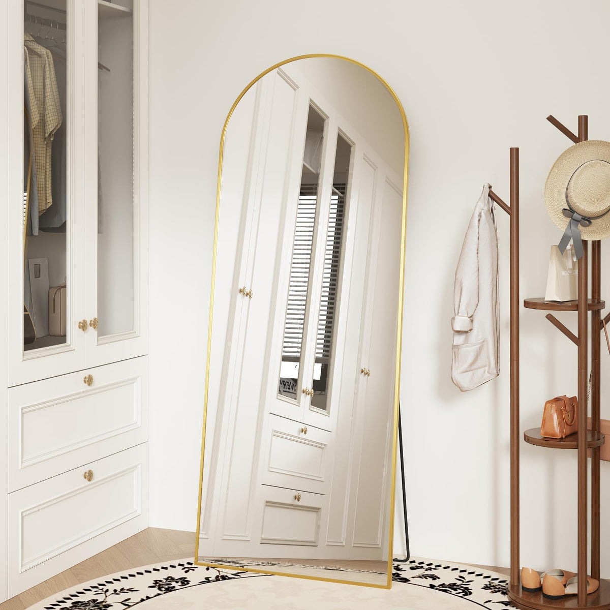 Sweetcrispy 55"x15" Full Length Mirror, Standing Full Body Mirror, Black