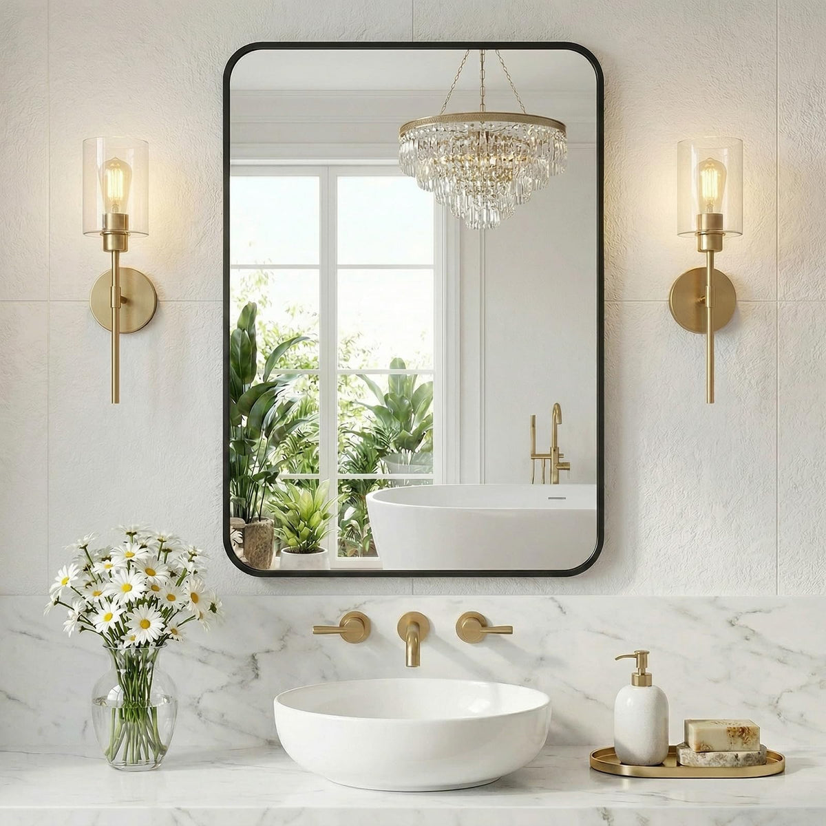 NEWBULIG Bathroom Wall Mirror, Vanity Home Mirror, 30x36 Inch