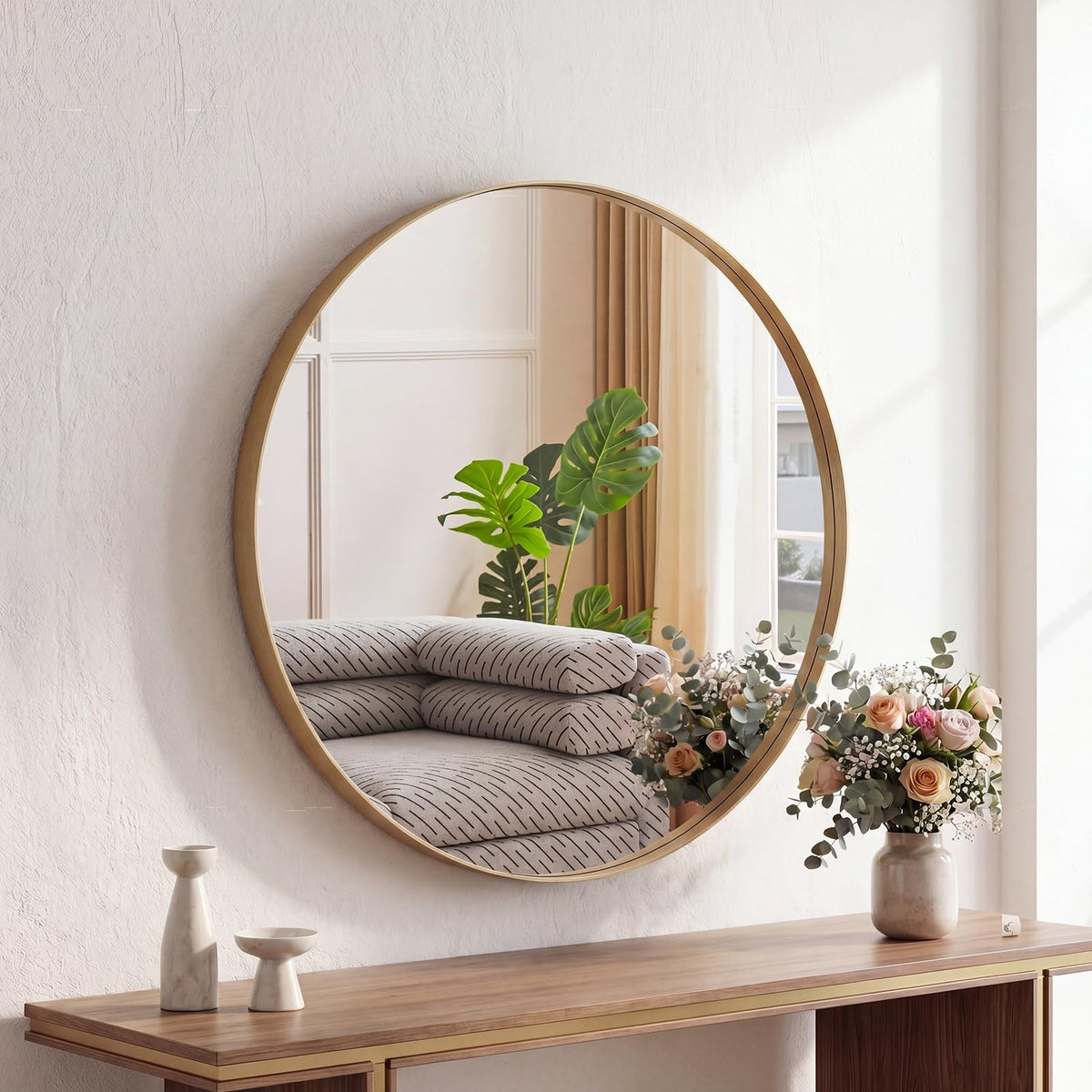 Sweetcrispy Bathroom Mirror 40x30 Inch, Vanity Mirror for Wall