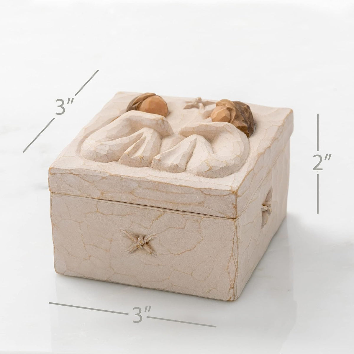 Willow Tree Friendship Keepsake Box, Sculpted Hand-Painted Bas-Relief Box
