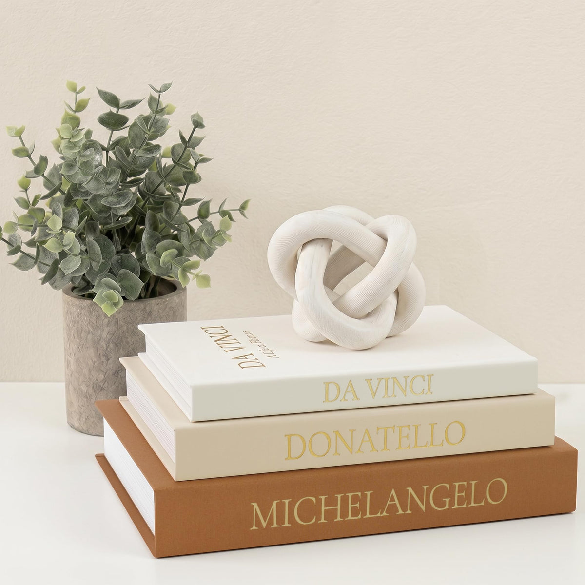 Vintage Faux Book Box Set of 3 Brown Linen Decorative Books for Shelves, Fake Books for Decoration with Secret Compartment, Rustic Farmhouse Coffee Table Decor (Brown-Beige-White)