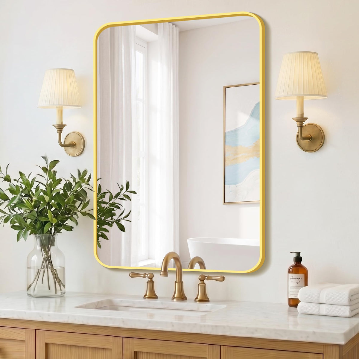 FICTOR Bathroom Mirror for Over Sink, 2 Pack 30"x20" Vanity Mirror, Black
