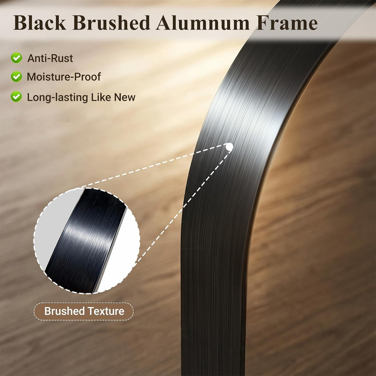 36"x24" Black Arched Mirror, Arched Wall Mirror with Metal Frame, Wall Mounted Large Arched Mirror for Living Room, Restroom, Entryway, Tempered Glass, Modern Home Decor