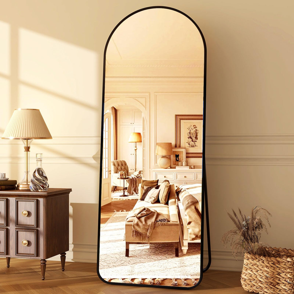 HARRITPURE 57"x20" Full Length Mirror Gold Rounded Corner Floor Mirror