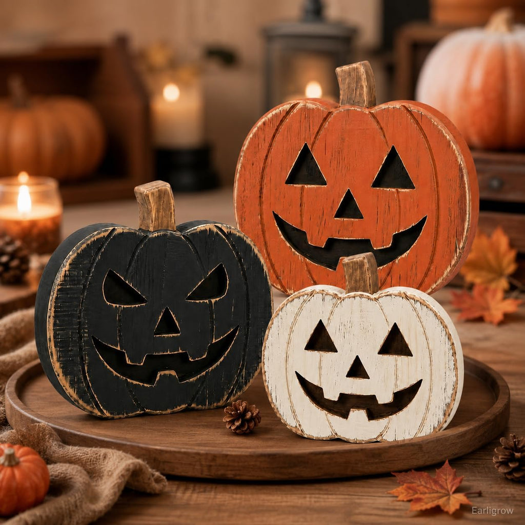 Halloween Pumpkin Table Decor Indoor, Halloween Decorations for Home