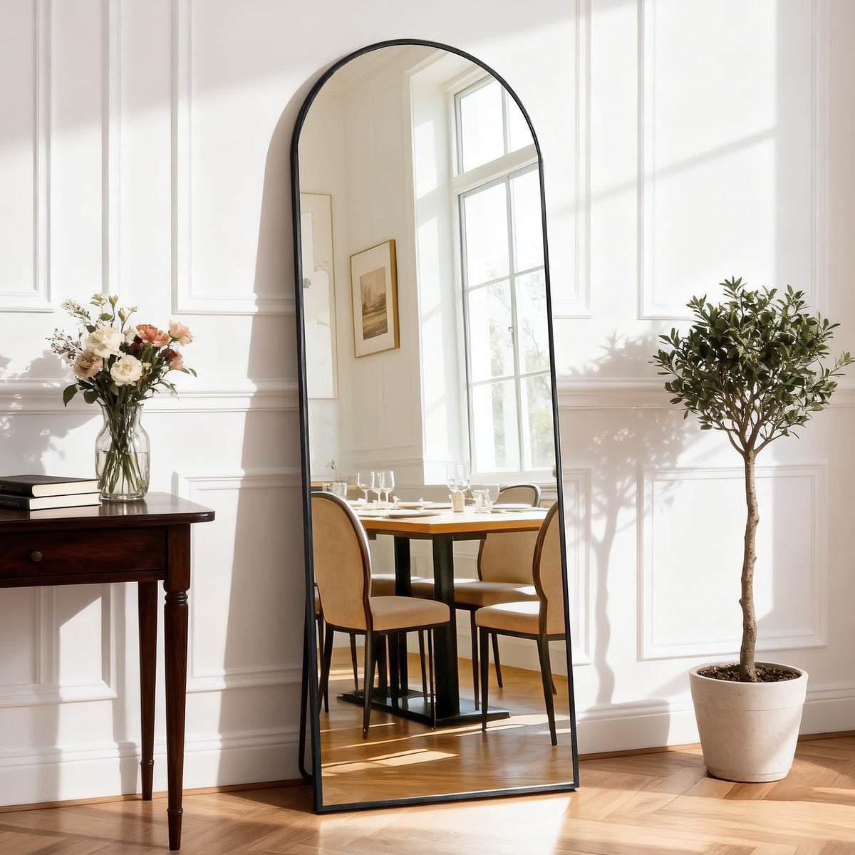 DUMOS 63"x20" Arched Full Length Floor Mirror, Full Body Mirror with Stand
