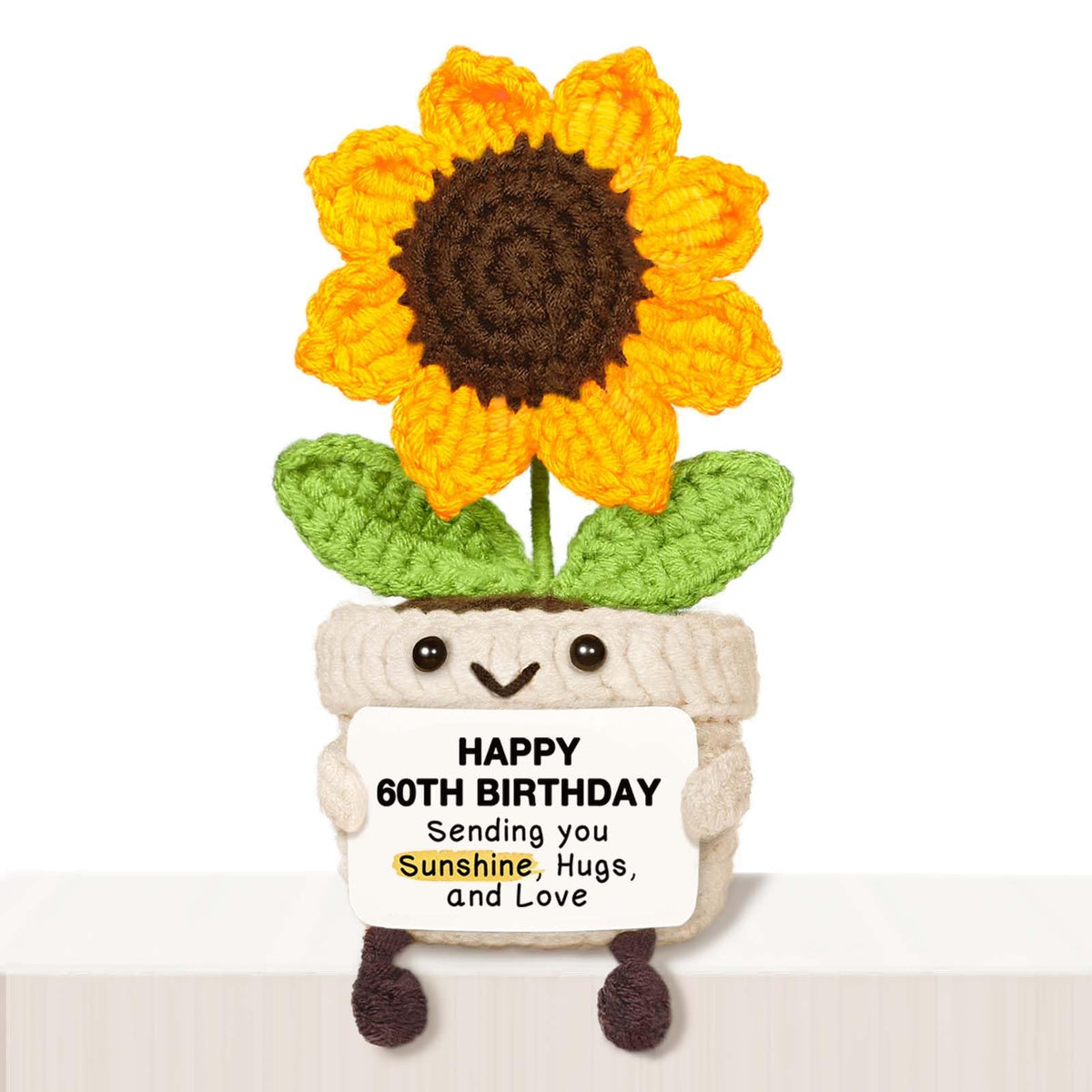 Get Well Gifts for Women After Surgery, Handmade Positive Sunflower Crochet Decor, Surgery Recovery Breast Cancer Care Gifts, Thinking of You Feel Better Gift for Women
