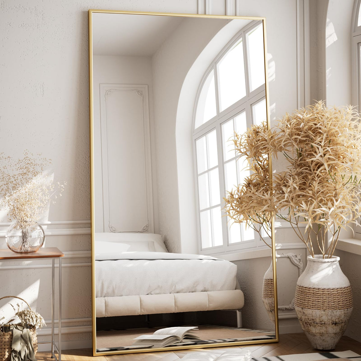 VooBang Mirror Full Length - 21" x 57" Floor Mirror with Stand Black