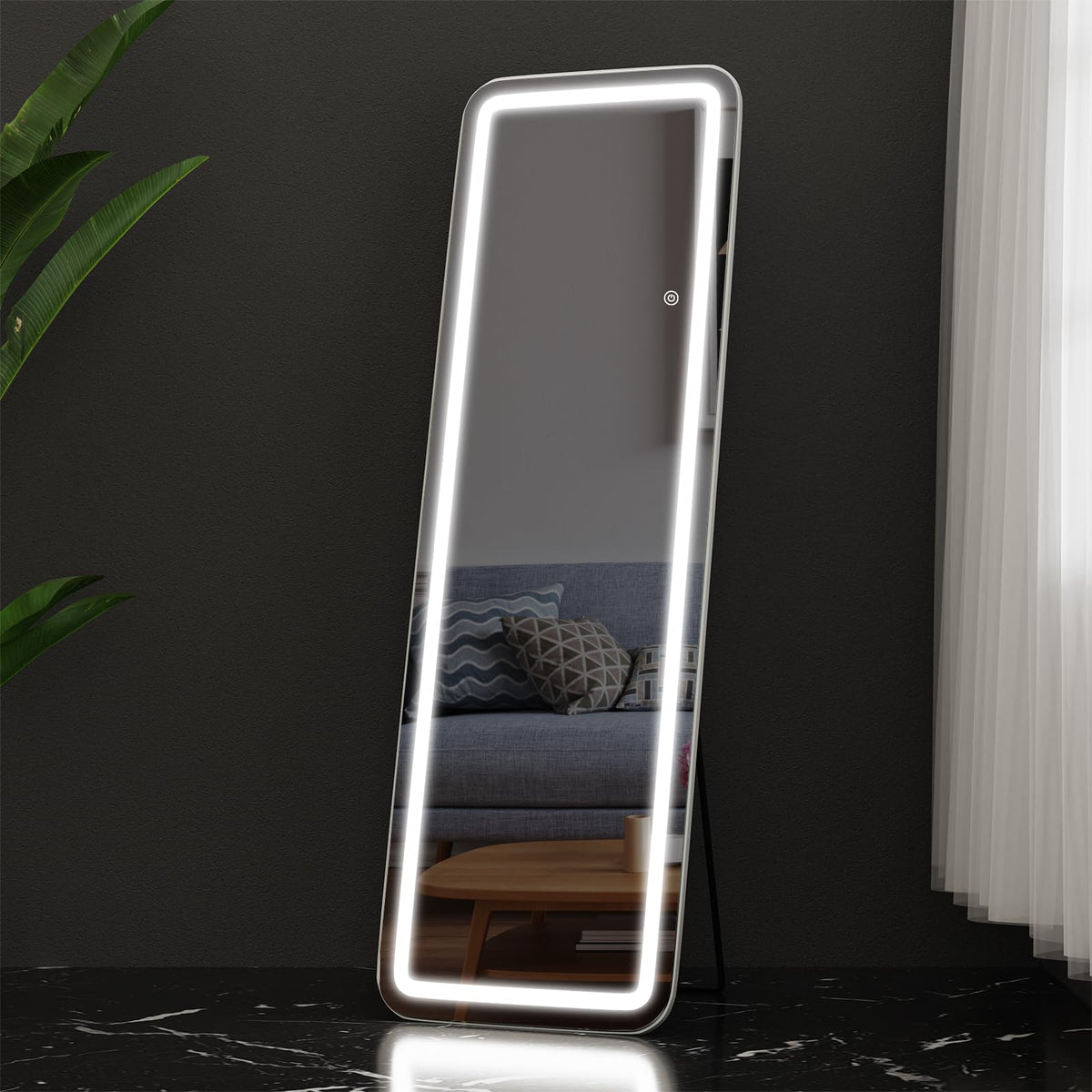 NEWBULIG 59"x16" Arched Full Length Mirror, Full Body Floor Mirror, Gold