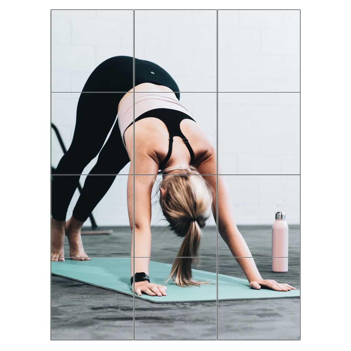 Home Gym Mirror Tiles, 12" x 12" x 12PCS Wall Mirror Tiles Frameless Glass