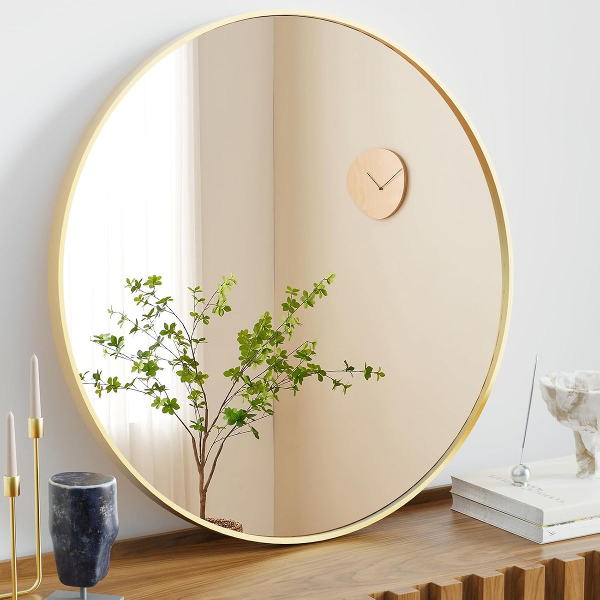 NEWBULIG 36 Inch Round Bathroom Mirror, Wall Mount Vanity Mirror