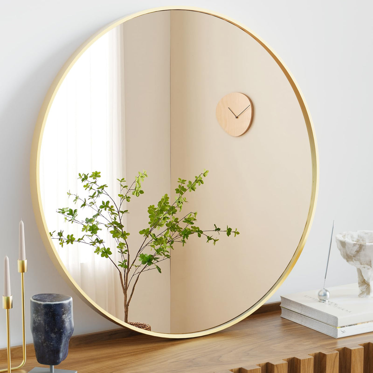 NEWBULIG 36 Inch Round Bathroom Mirror, Wall Mount Vanity Mirror