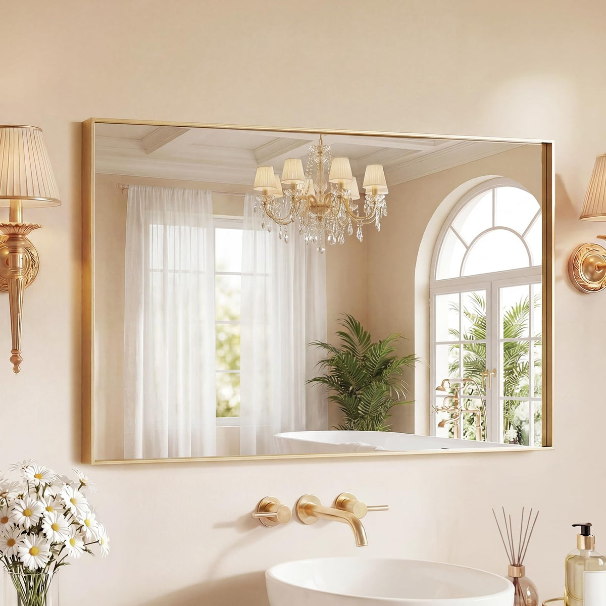 Sweetcrispy Bathroom Mirror 40x30 Inch, Vanity Mirror for Wall
