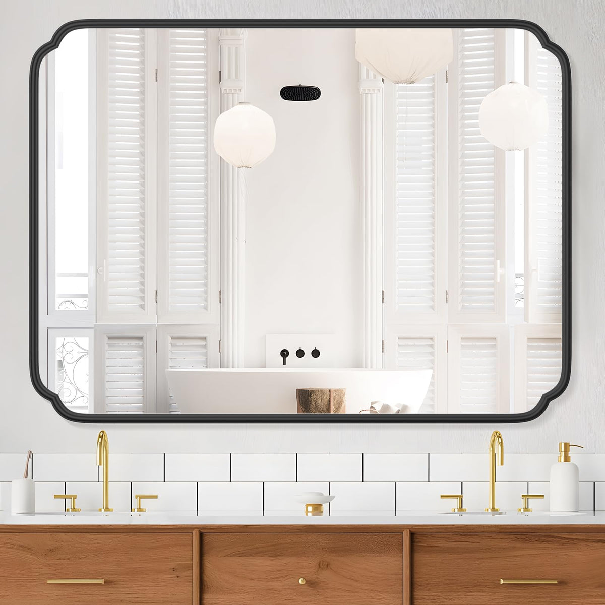 Ferytange 48"x16" Gold Door Mirror Full Length Over The Door with Non-Rusting Metal Frame, Modern Full Body Mirror Bedroom Closet Bathroom