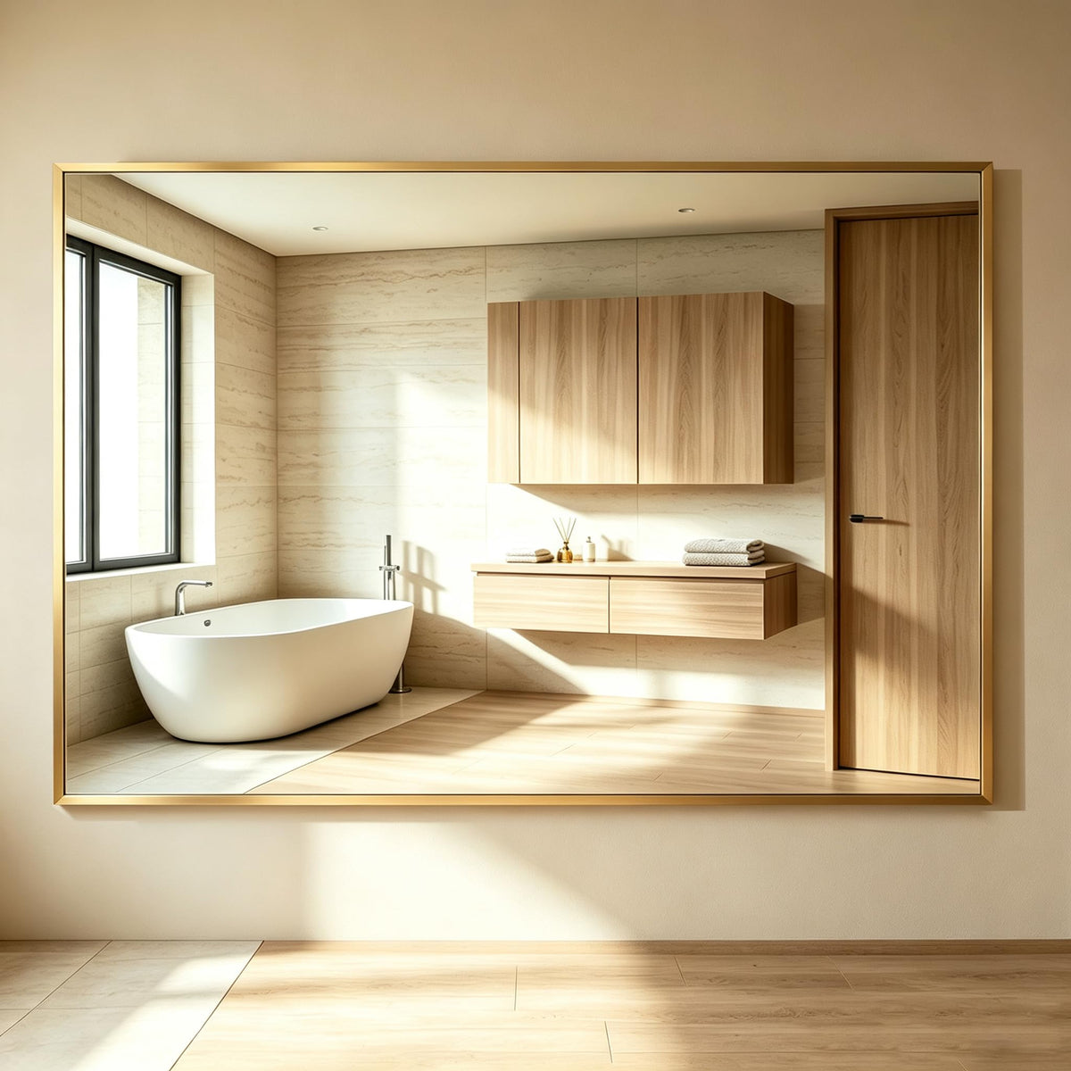 DUMOS Bathroom Mirror for Over Sink, 48"x30" Rectangle Wall Mount Mirror