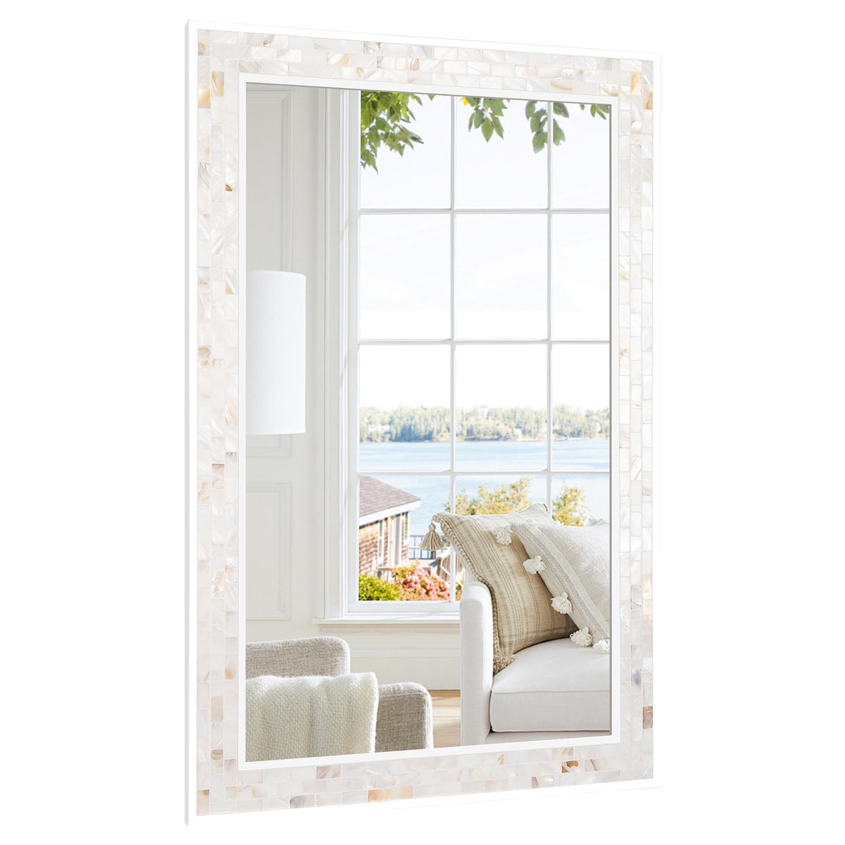 24 Inch Round Mirrors with Mosaic Frame for Wall