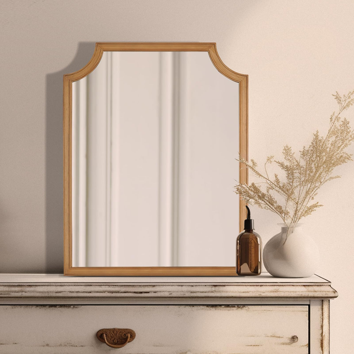 WallBeyond Full Length Mirror Wall Mounted 65"x22", Rustic Wooden Frame Floor Mirror, Large Full Body Mirror for Bedroom, Leaning or Hanging Against Wall, Natural