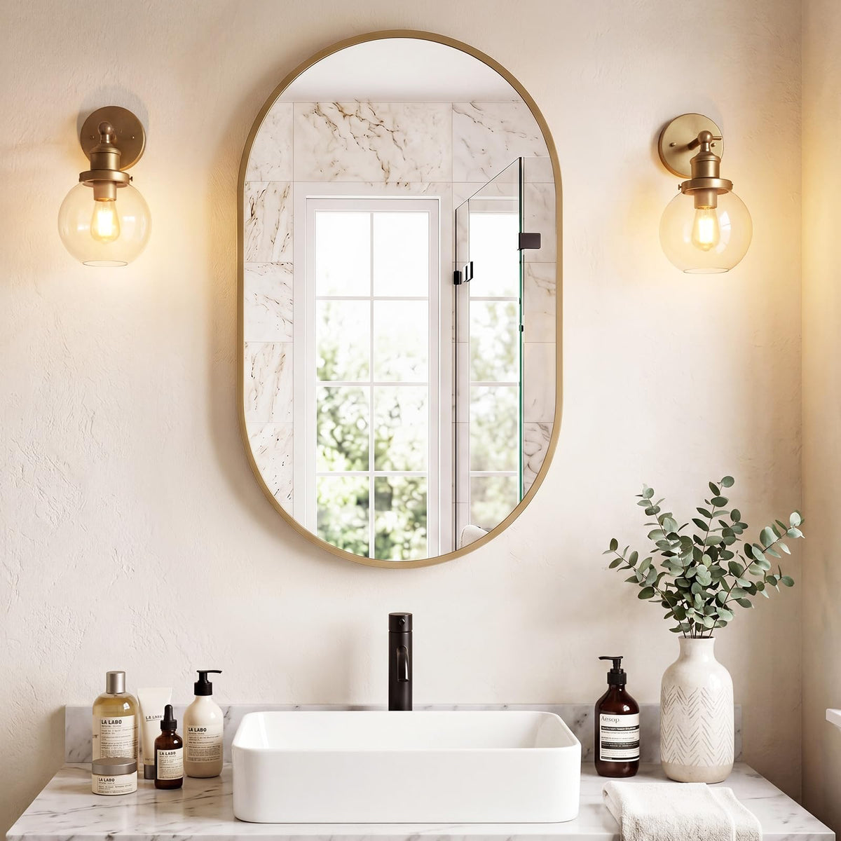 Sweetcrispy Bathroom Mirror 40x30 Inch, Vanity Mirror for Wall