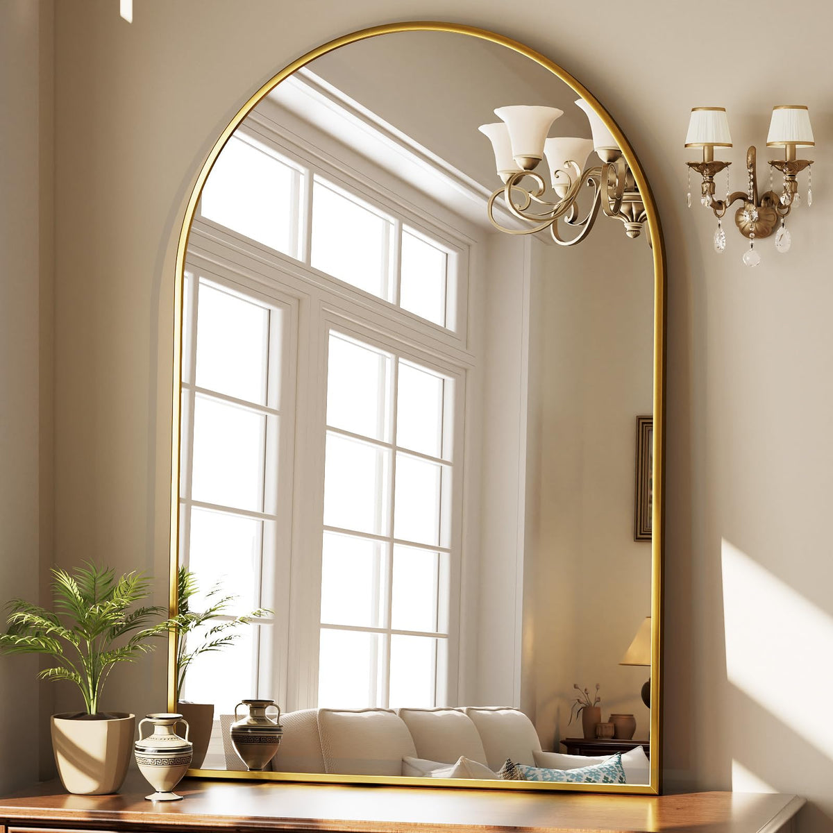 HARRITPURE 20"x30" Arched Bathroom Mirror Wall Mounted Black Arch Mirror