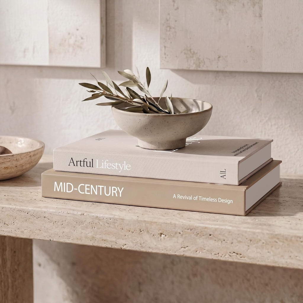 Aesthetic Decorative Books Set of 2 - Stylish Boxes for Coffee Table Decor