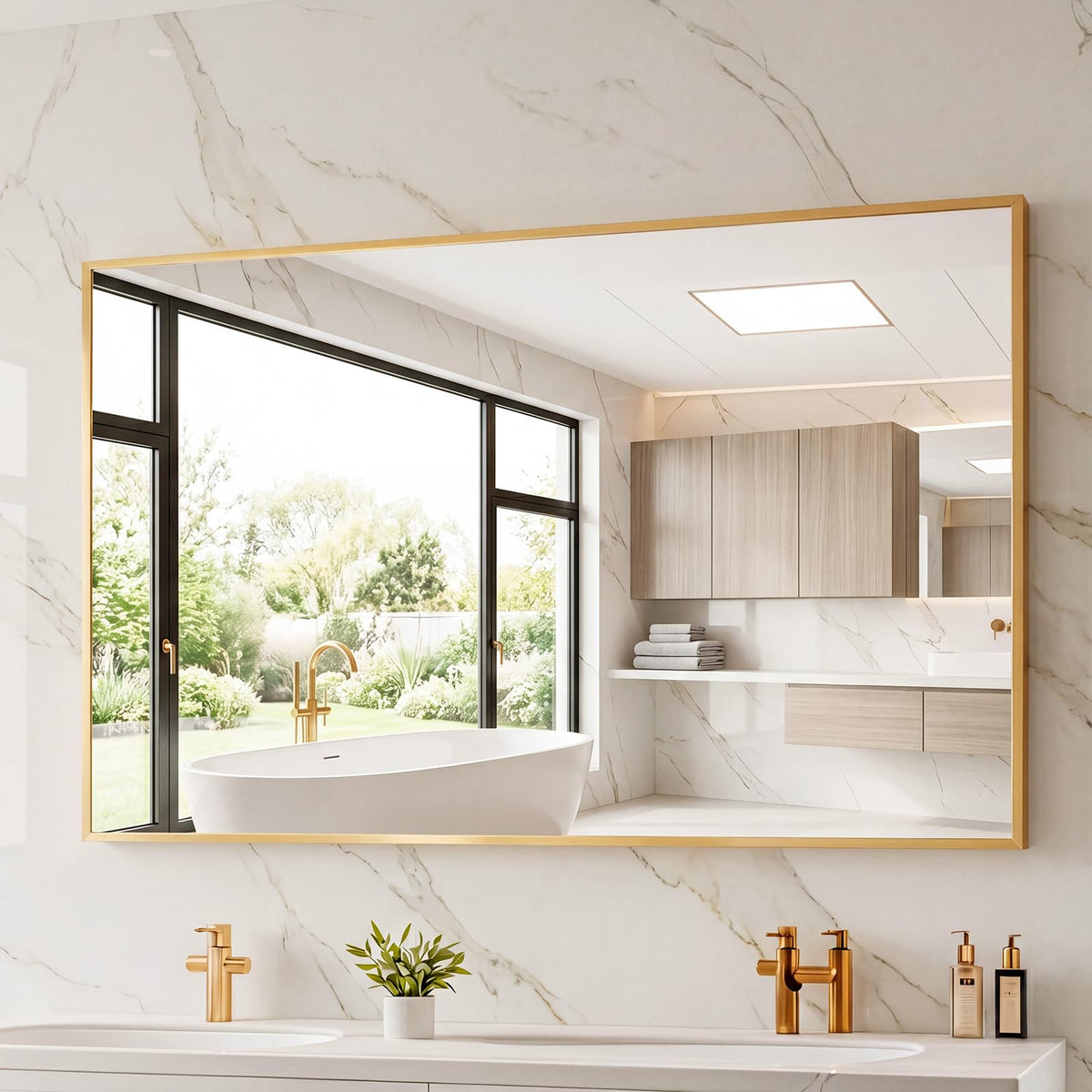 NEWBULIG Bathroom Wall Mirror, Vanity Home Mirror, 30x36 Inch