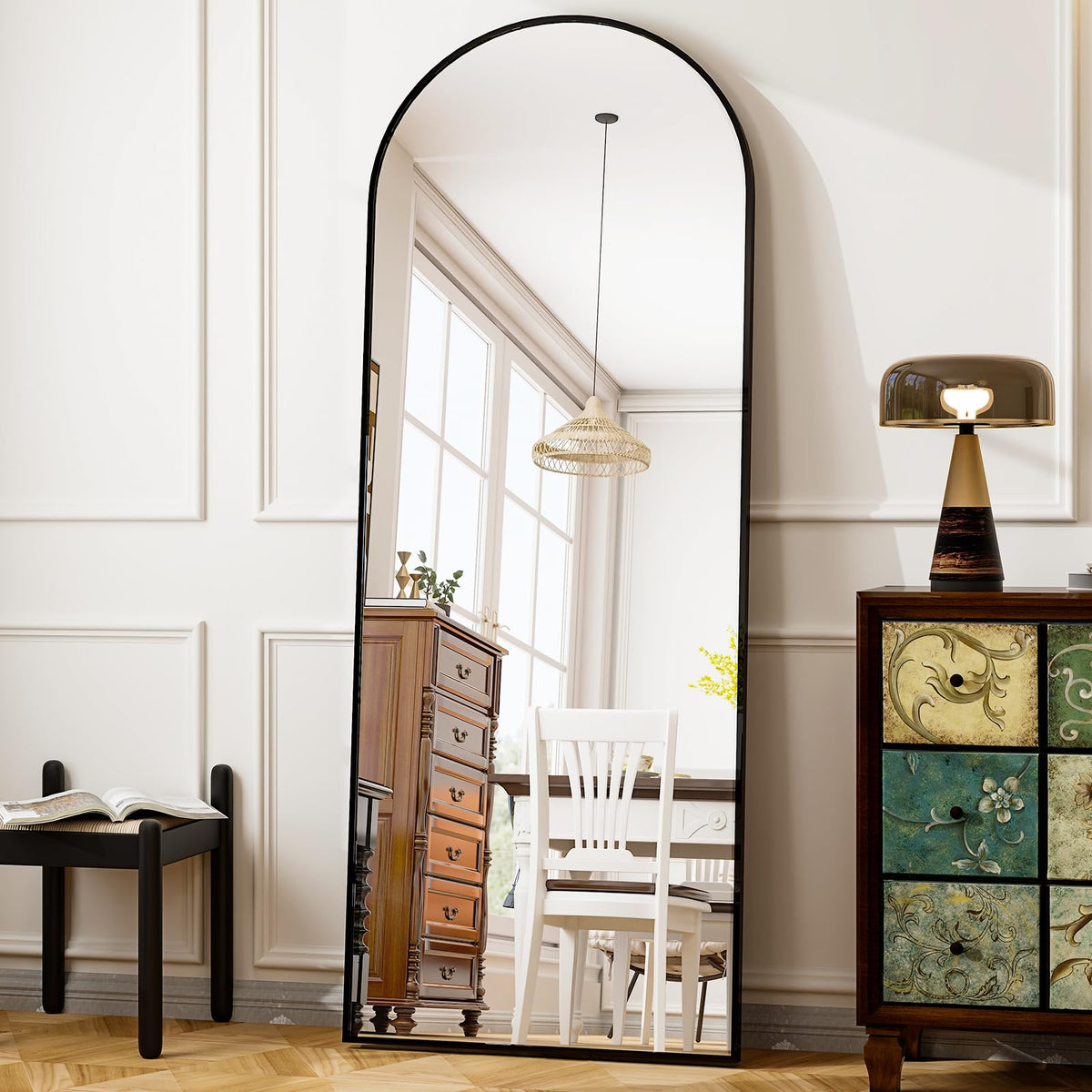 HARRITPURE 57"x20" Full Length Mirror Gold Rounded Corner Floor Mirror