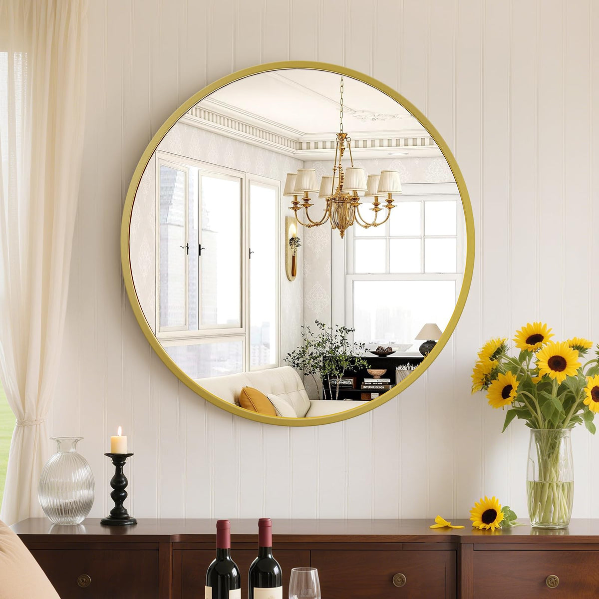 Sweetcrispy 26"x38" Arched Bathroom Mirror, Bathroom Mirrors for Over Sink