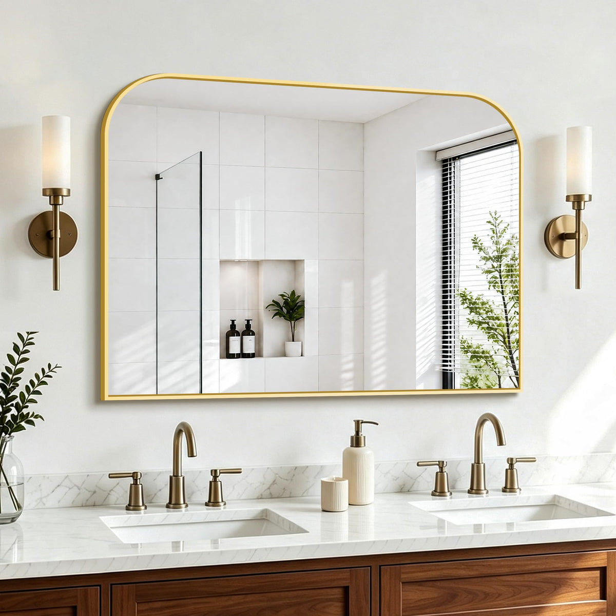 FICTOR 2 Pack 36" x 24" Bathroom Vanity Mirror for Over Sink, Black