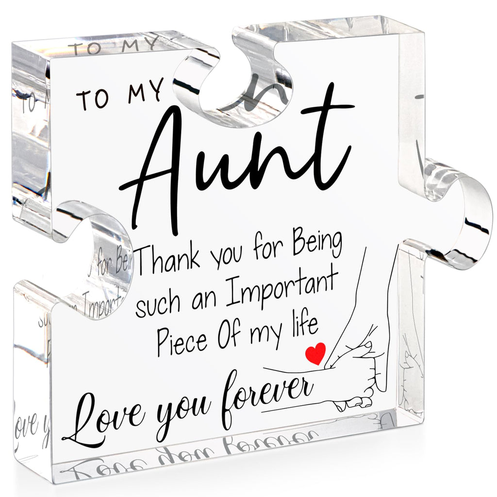 LukieJac Sister Gifts from Sister - Unique Sister Birthday Acrylic Puzzle-Shaped Plaque Desk Decorations Present for Big Sister Mothers Day Christmas Wedding from Sister Brother