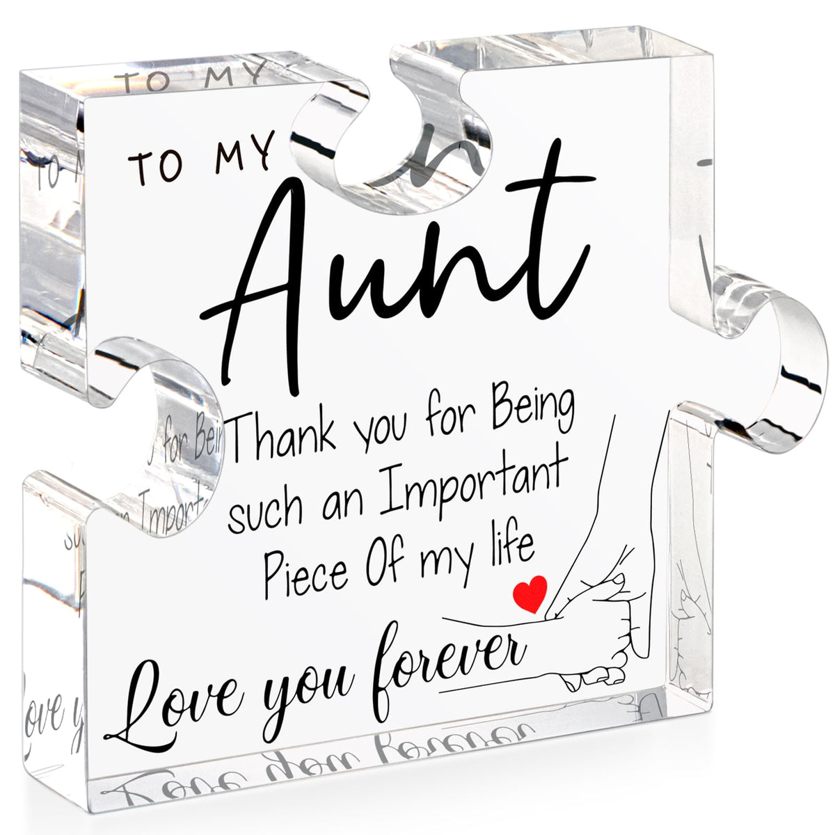 LukieJac Sister Gifts from Sister - Unique Sister Birthday Acrylic Puzzle-Shaped Plaque Desk Decorations Present for Big Sister Mothers Day Christmas Wedding from Sister Brother
