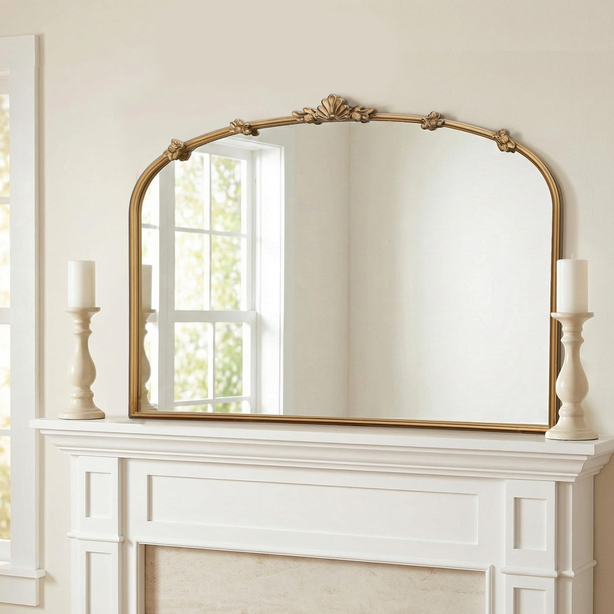 Besdomus Full Length Gold Mirror: 21''x56'' Baroque Floor Long Body Mirror