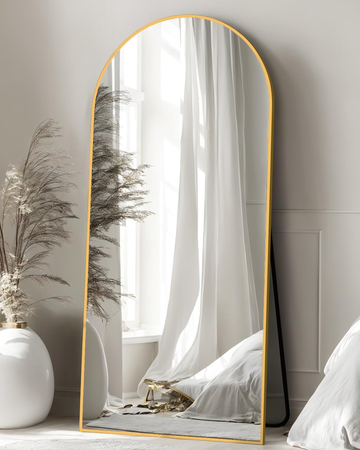 71"x28" Arched Full Length Mirror with Stand,Full Body Floor Mirror