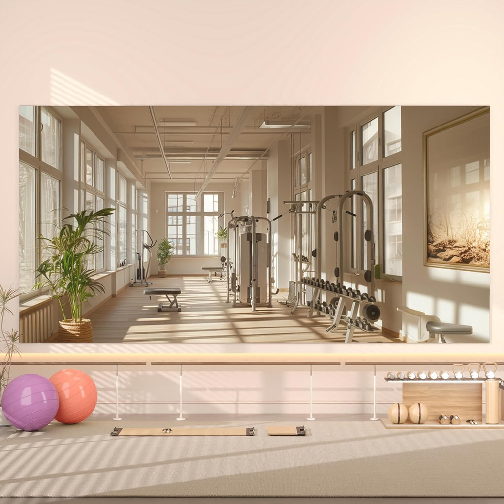 Hasipu 2 Pcs Home Gym Mirror, 72" x 36" Each, Large Full Length Frameless