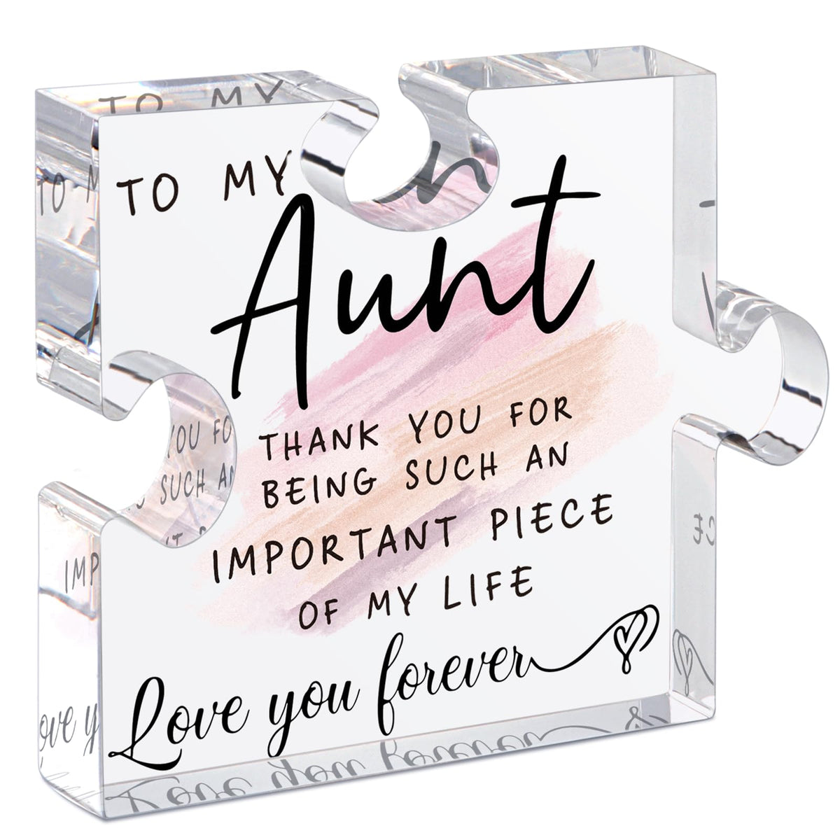 LukieJac Sister Gifts from Sister - Unique Sister Birthday Acrylic Puzzle-Shaped Plaque Desk Decorations Present for Big Sister Mothers Day Christmas Wedding from Sister Brother