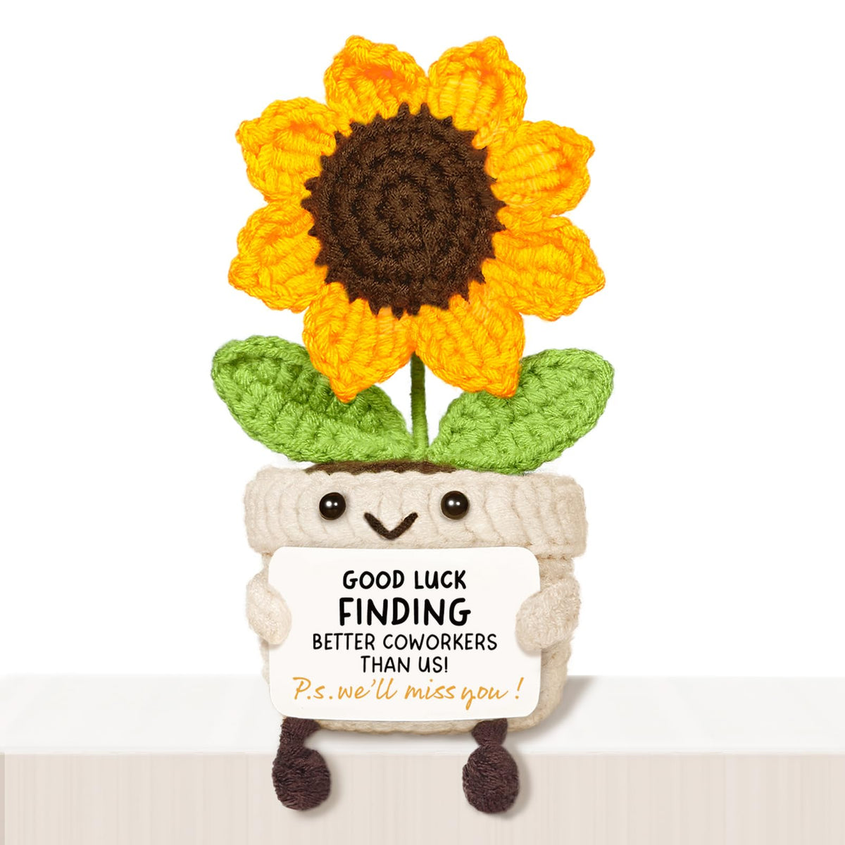 Get Well Gifts for Women After Surgery, Handmade Positive Sunflower Crochet Decor, Surgery Recovery Breast Cancer Care Gifts, Thinking of You Feel Better Gift for Women