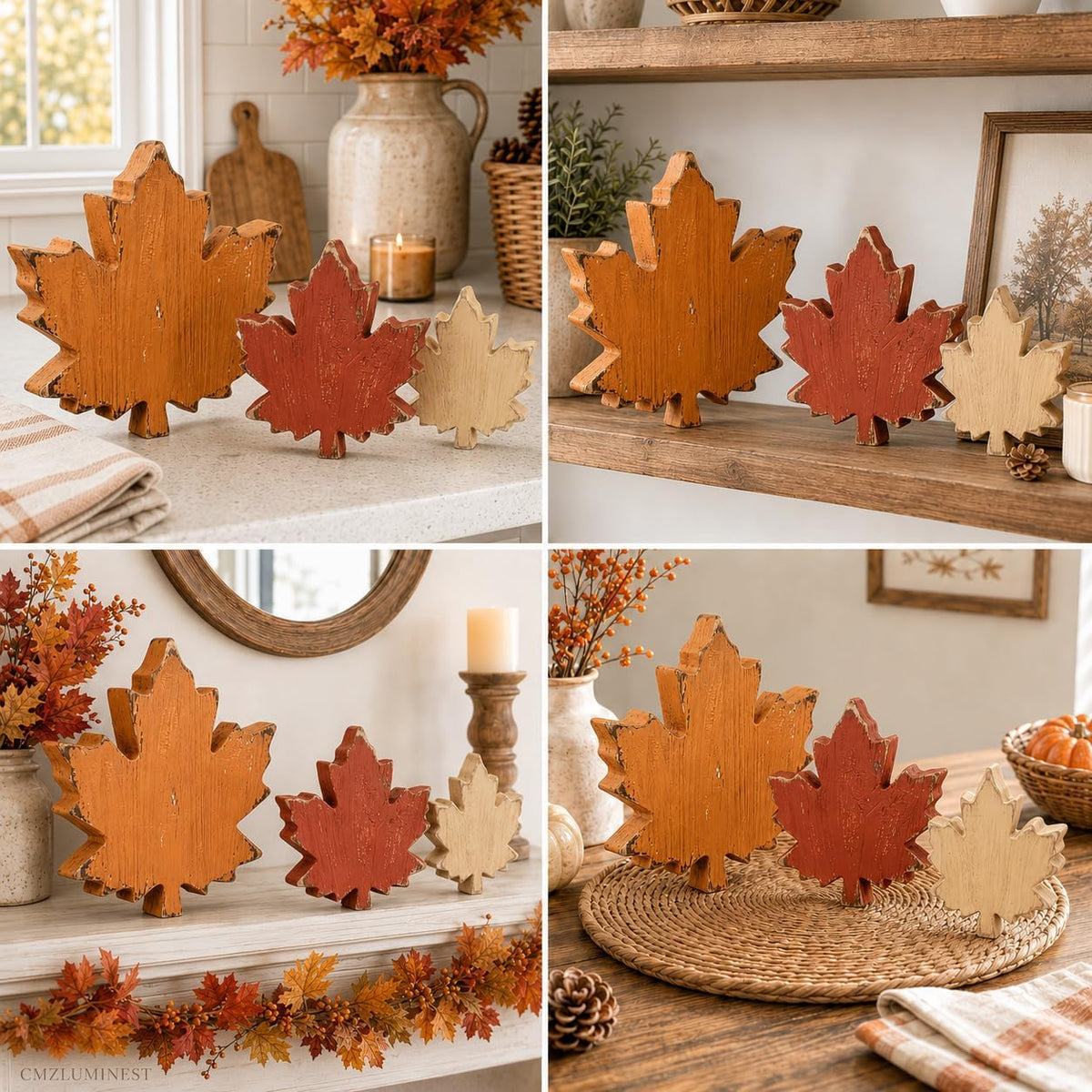 Wooden Leaves Fall Decor, Fall Decorations for Home
