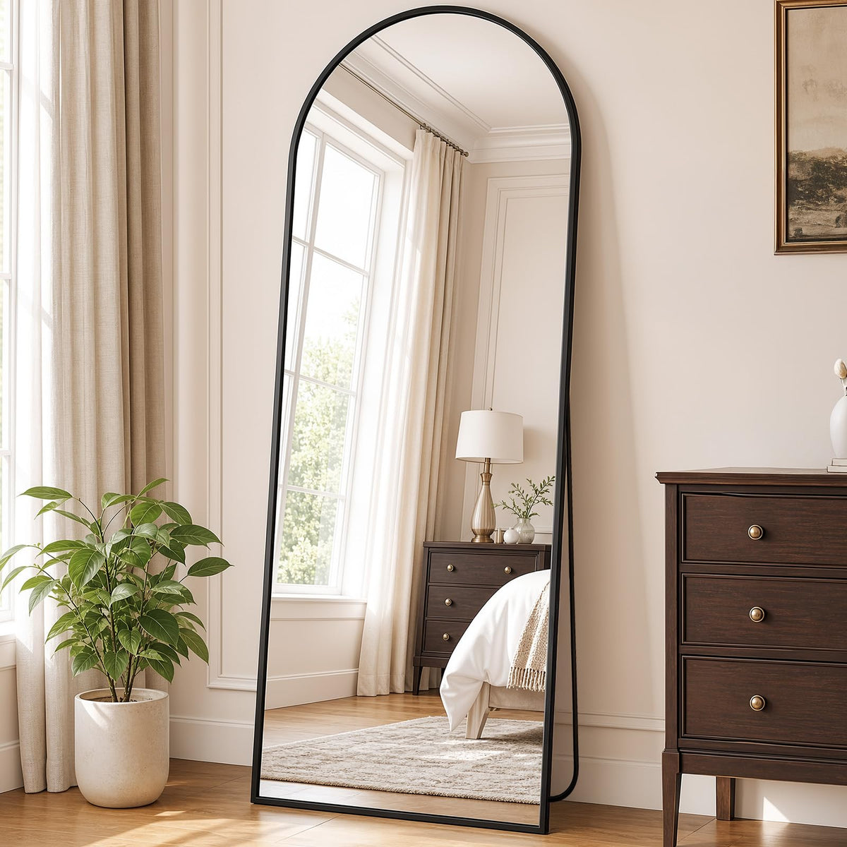 DUMOS 63"x20" Arched Full Length Floor Mirror, Full Body Mirror with Stand