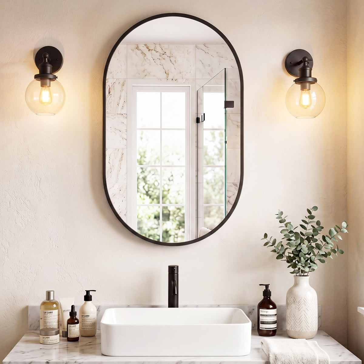Sweetcrispy Bathroom Mirror 40x30 Inch, Vanity Mirror for Wall